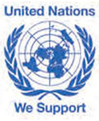 United Nations emblem with "We Support.